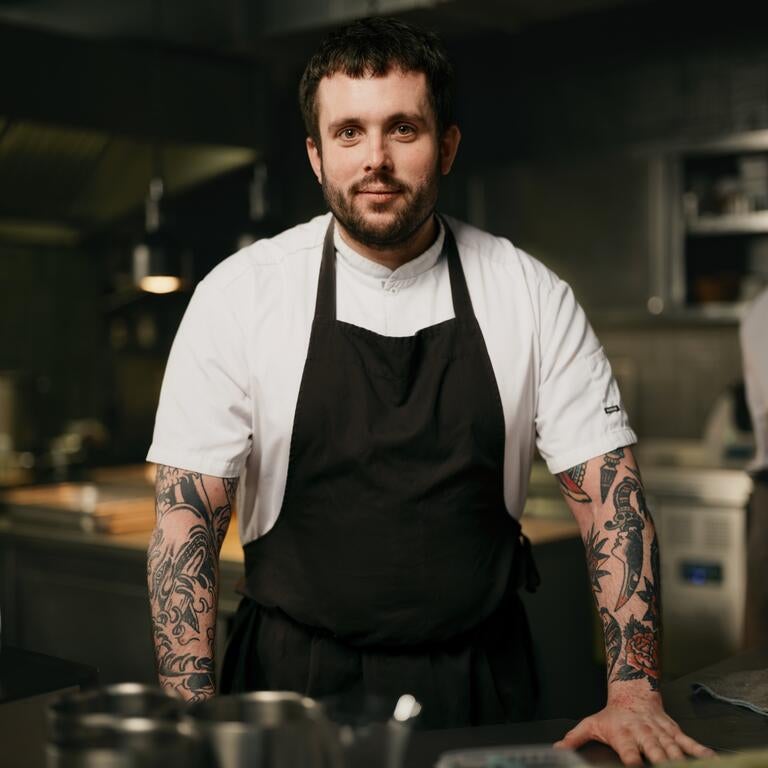 Chef Joe Laker in the kitchen.