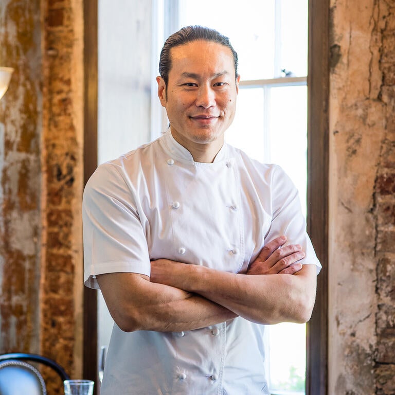 Chef Jun Tanaka in chef whites.