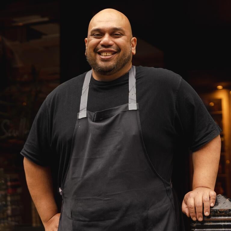 Chef Ramael Scully in black clothing.
