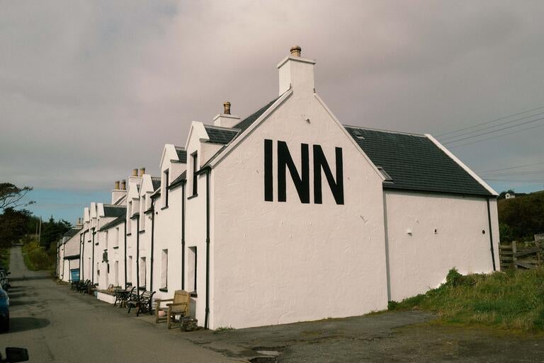 Exterior of Stein Inn on the Isle of Skye.