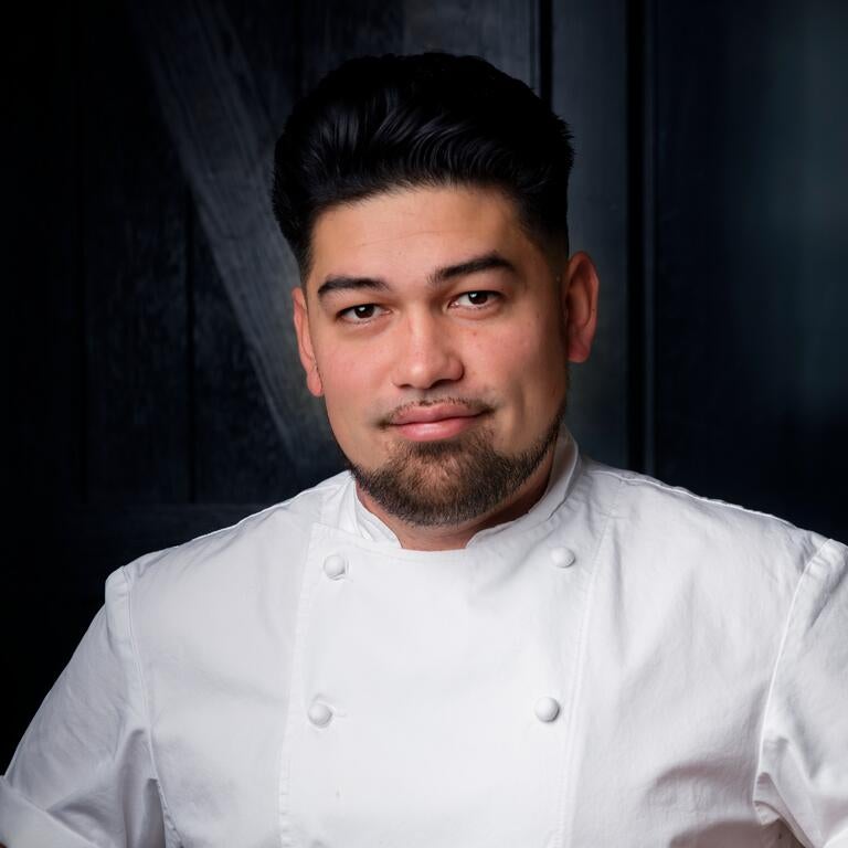 Chef Luke Selby in chef whites.