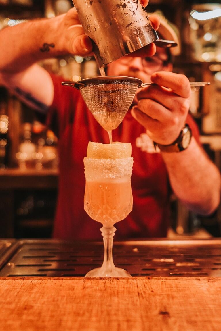 Cocktail making at Berry and Rye in Liverpool.