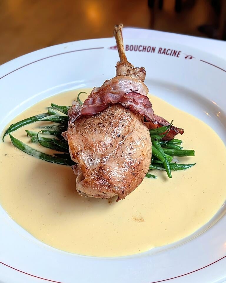 Rabbit in mustard sauce at Bouchon Racine.