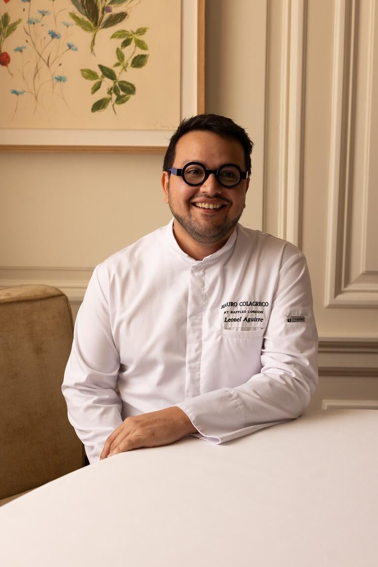 Chef Leonel Aguirre at Mauro Colagreco at Raffles London at The OWO.