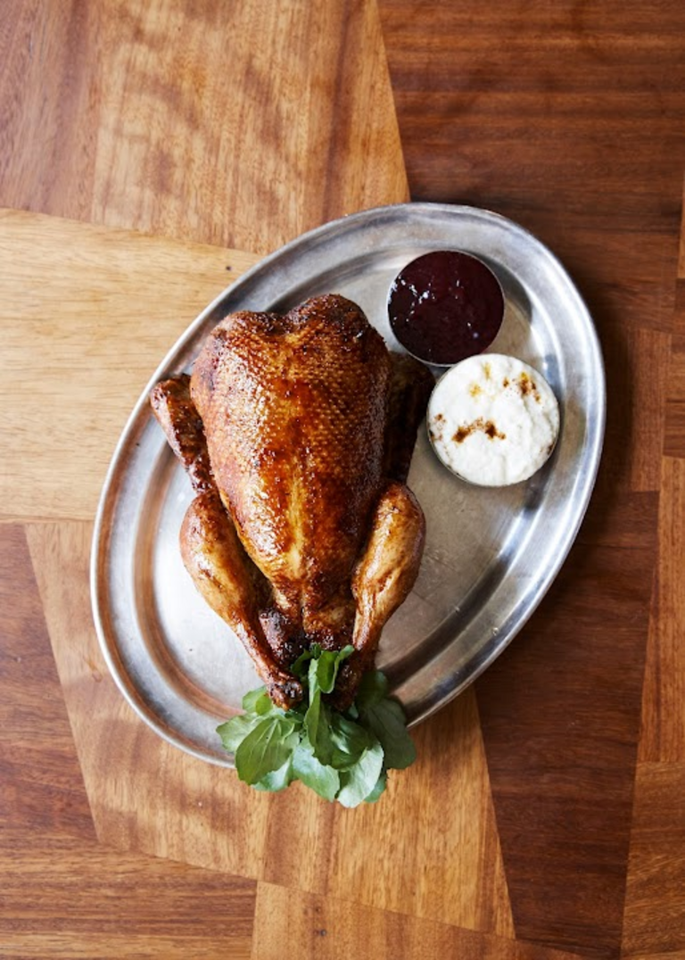 Roast chicken at London gastropub, the Marksman.