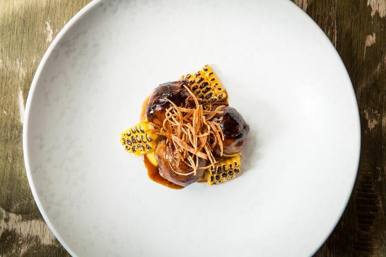 Vension faggots at Teal in London.