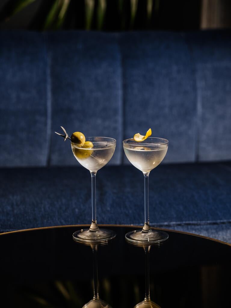 Martinis at 12th Knot rooftop bar in London.