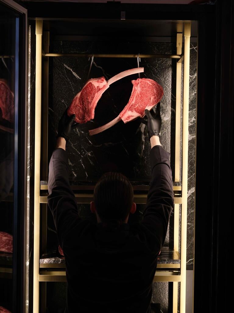 Raw steaks at Beefbar in Monaco.