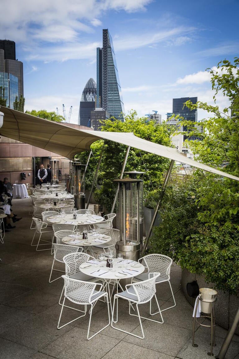 Coq d'Argent roof terrace in the City of London.