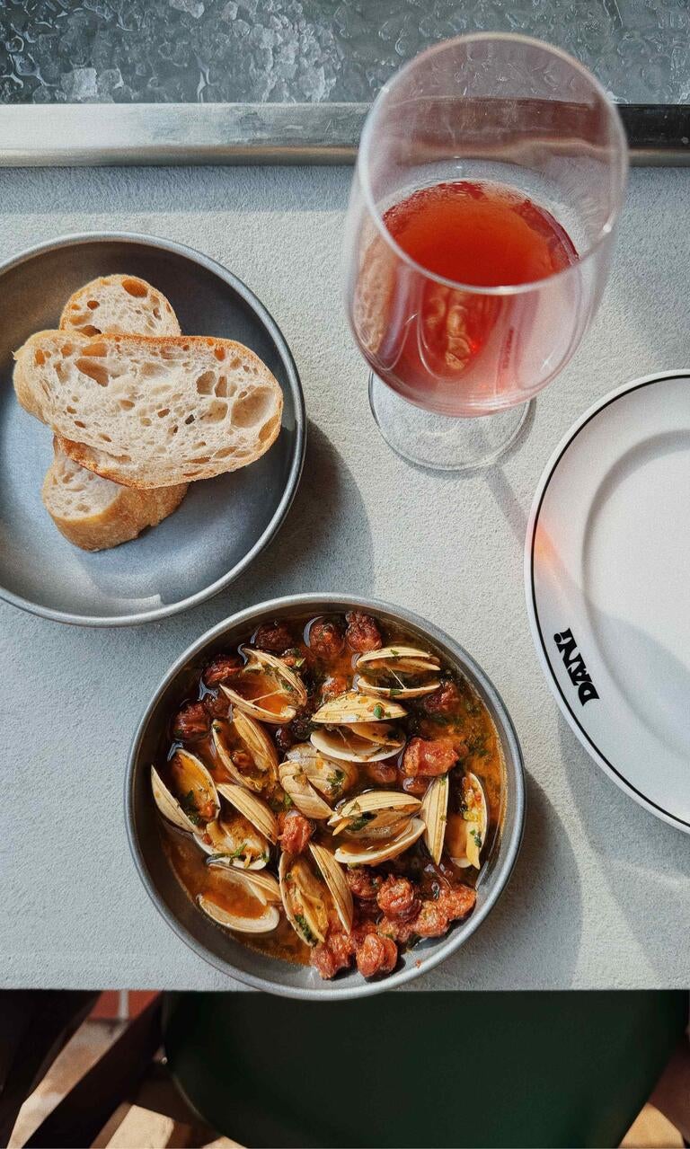 Clams and txistorra at Bar Dani in Glasgow.