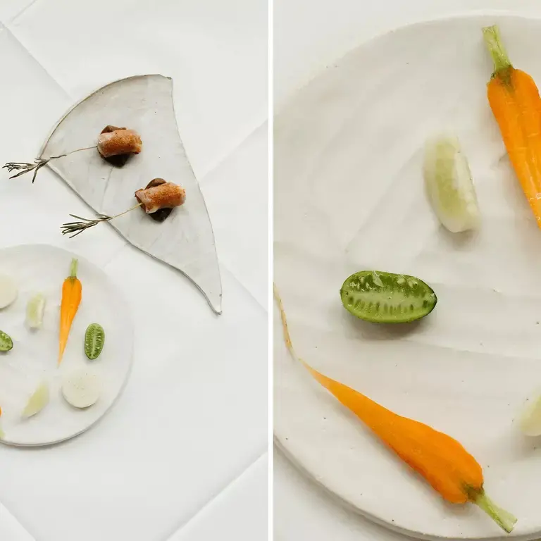 Baby carrot and cucamelon at Osip in Bruton.