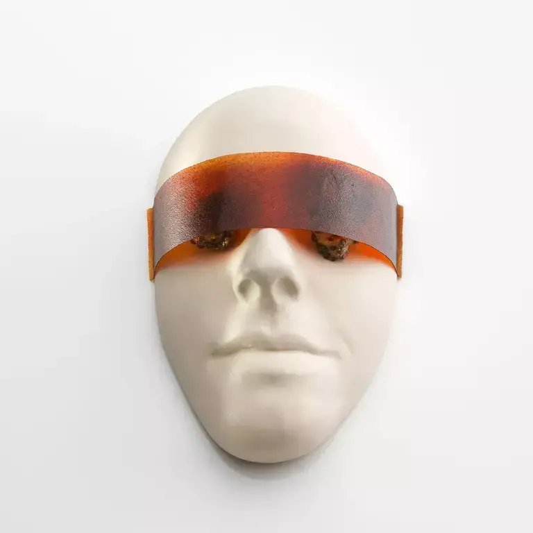 Gazes dish- A white face with a brown visor crossing the eyes