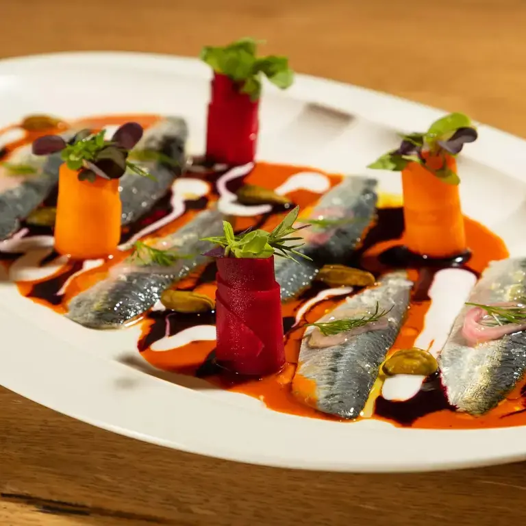 Sardines dish from restaurant Compartir  Credit:  Joan Valera