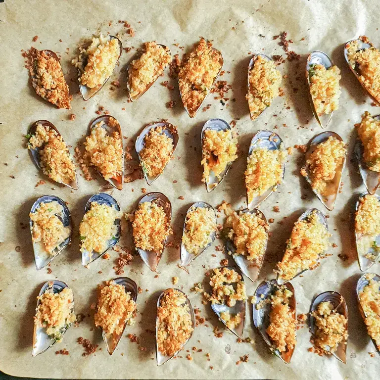 Mussels au Gratin