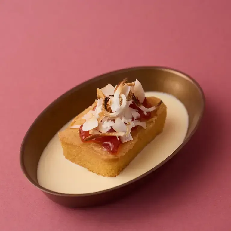 Old-Skool Cake and Custard at Marvee's Food Shop in London.