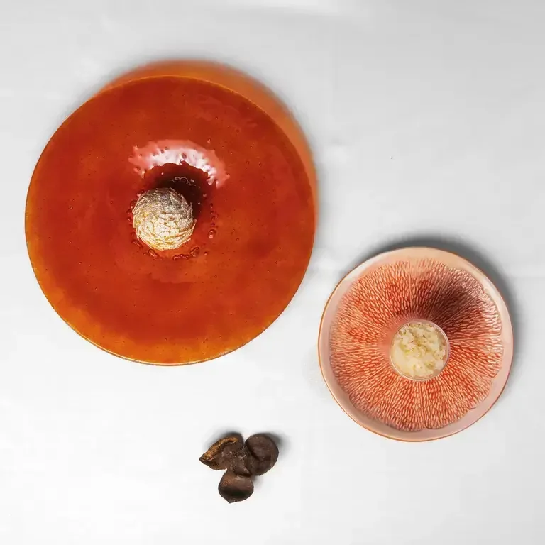 Poached meringue with fruit textures at A. Wong.