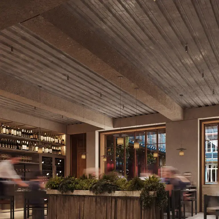 Render of the dining room at Alta in London.