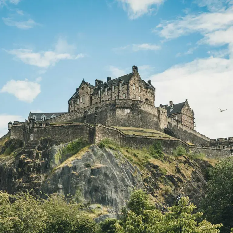 Edinburgh Castle viewed from below.