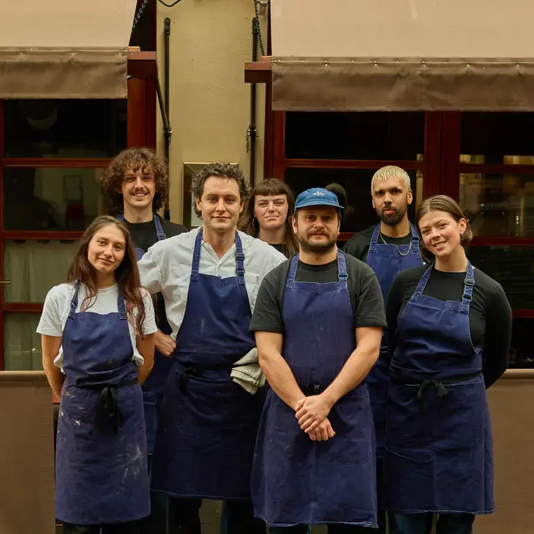 The restaurant team outside Camille in London.