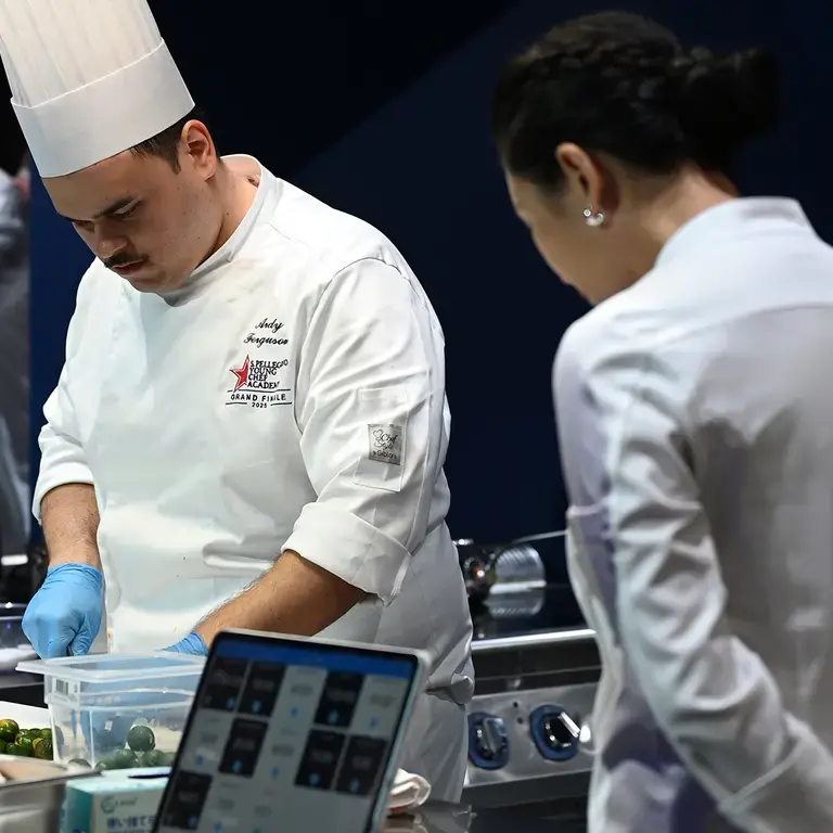 Ardy Ferguson working in the kitchen.