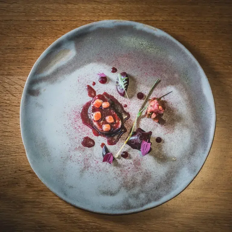 A venison dish at Moor Hall.