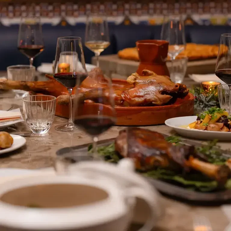 Suckling pig and accompaniments at Sabor.