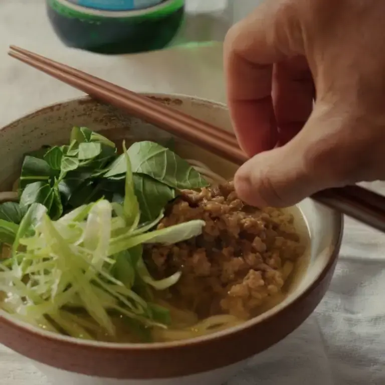 Pork and miso noodles by Joseph Denison Carey.