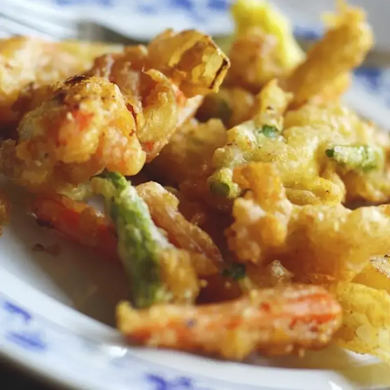 Mixed Italian fried seafood and vegetables.