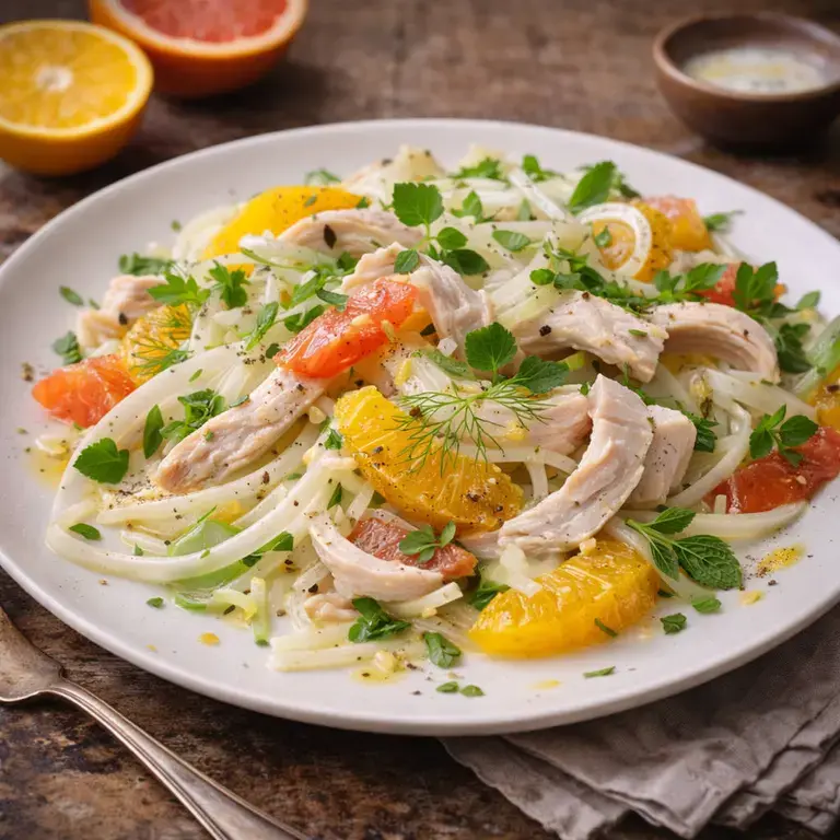 Shaved fennel, citrus and turkey salad - Fine Dining Lovers