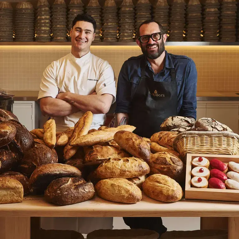 Frédéric Doncel-Latorre and Richard Hart at Claridge's Bakery.