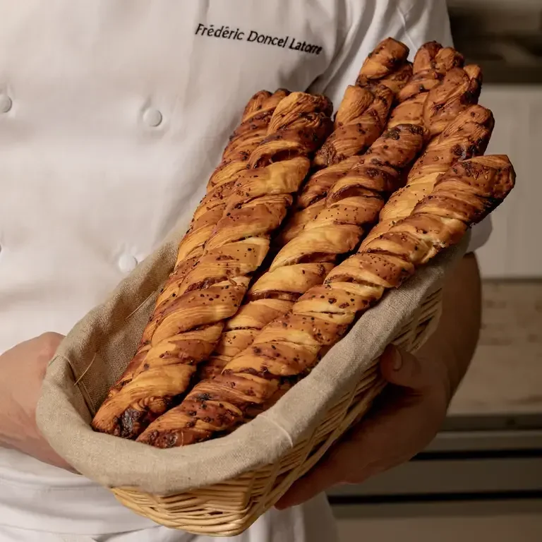 Marmite and Cheddar twists at Claridge's Bakery.