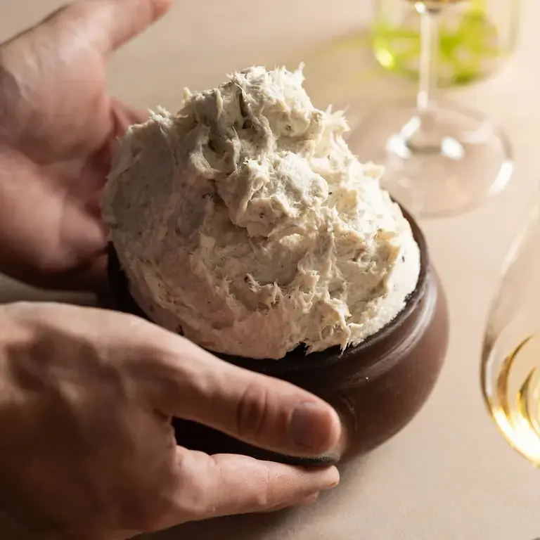 Creamed salt cod at Daniel Canzian restaurant.