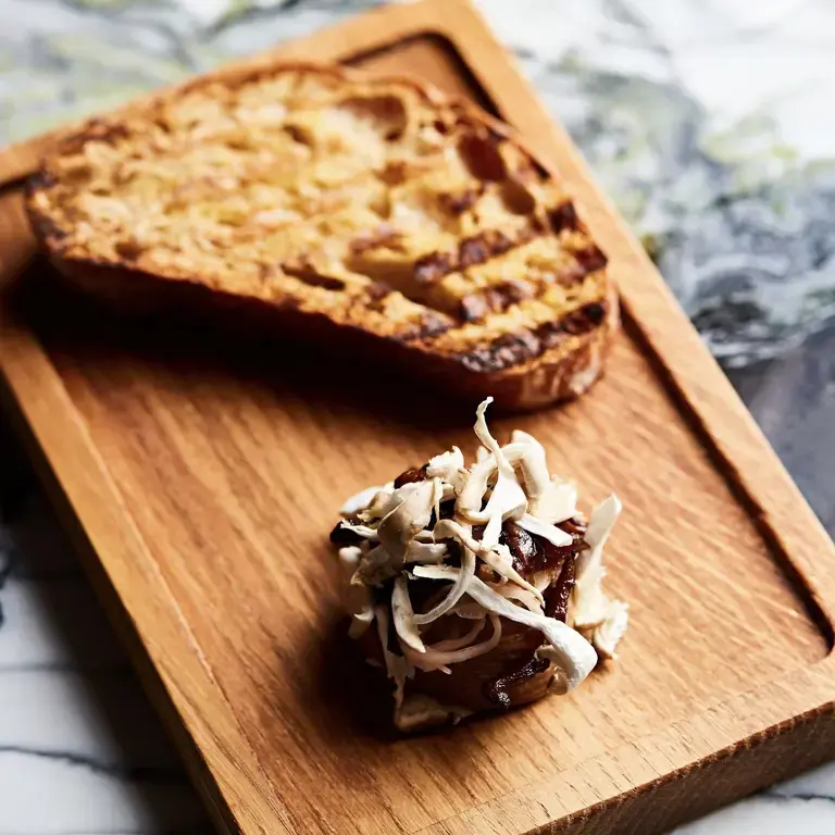 Fallow's mushroom parfait and toast.