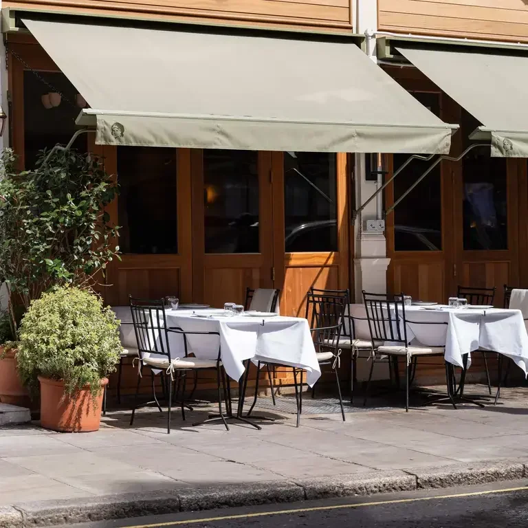 Pavement terrace at Lita in London.