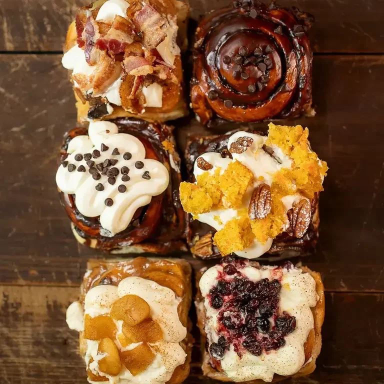 Buns with various iced toppings at Cerere.