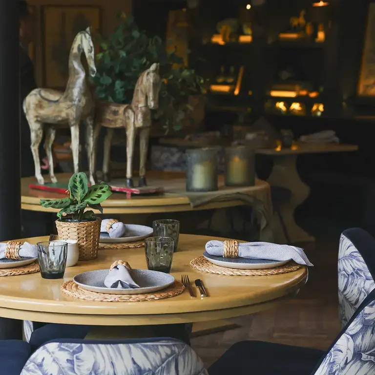 A set table at Casa Ó in Mexico City.