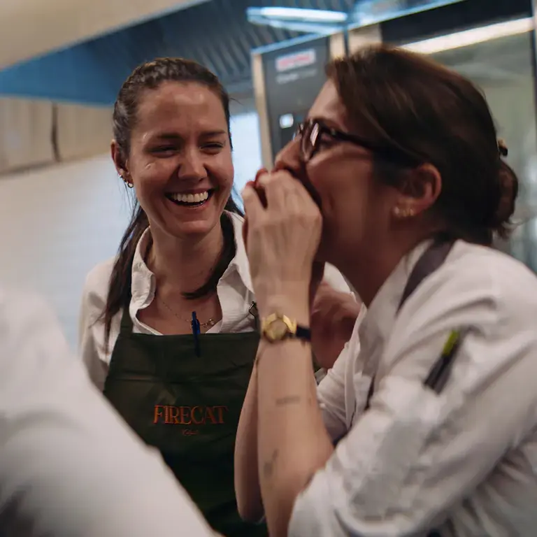 Chefs having fun at Firecat.
