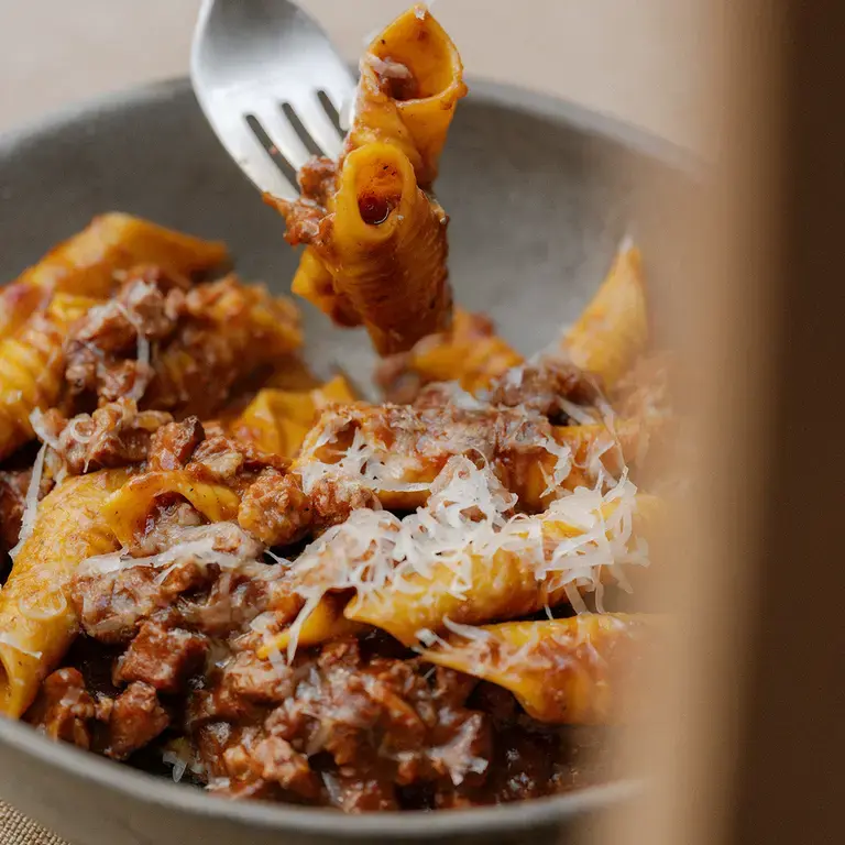 Pasta with ragu at Ostería del Becco.