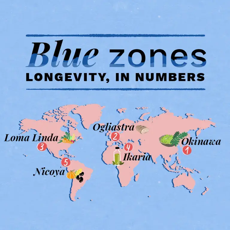 The five blue zones.