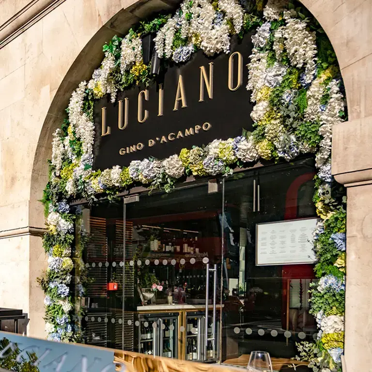 Exterior of Luciano by Gino D'Acampo in London.