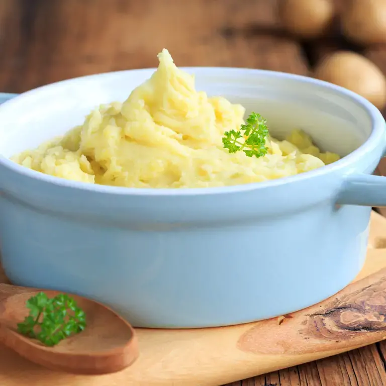 A pot of mashed potato.