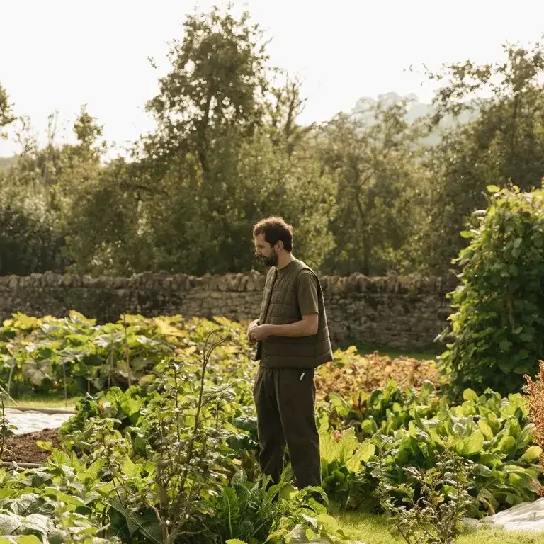 Chef Merlin Labron-Johnson on the Osip farm.