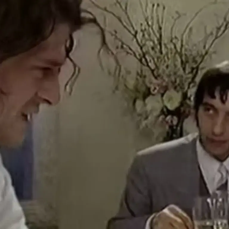 Marco Pierre White and Raymond Blanc in a TV still.