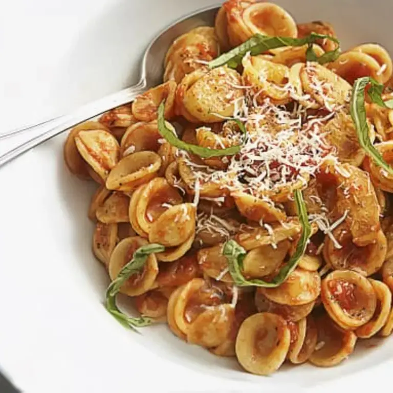 A bowl of orecchiette, an easy Italian pasta dish to prepare.
