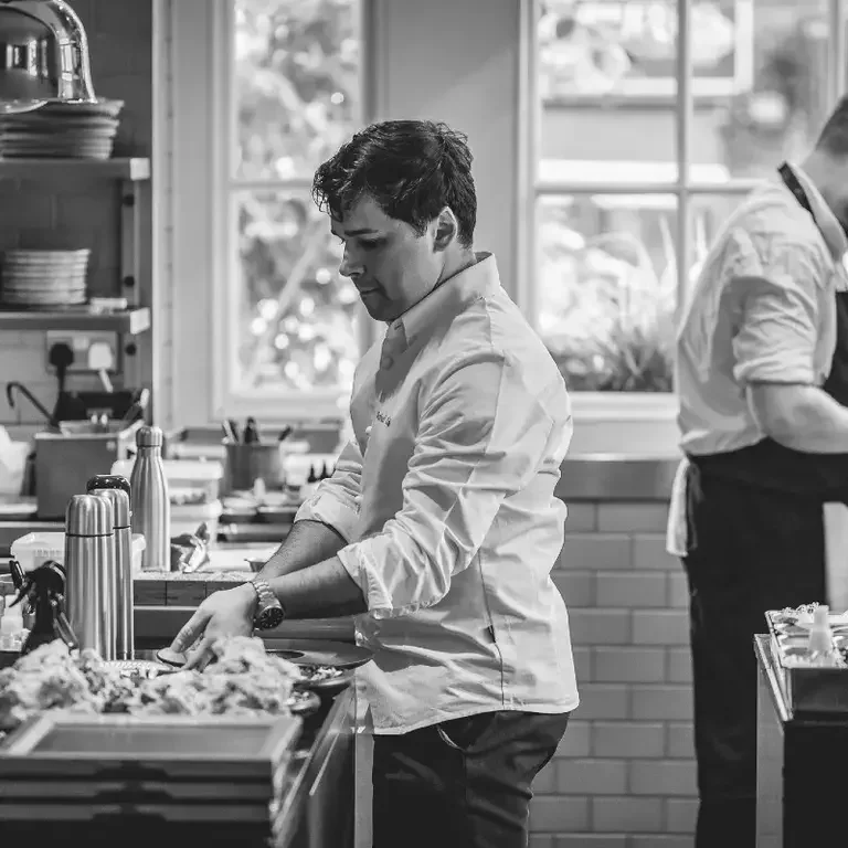 Chef Rafael Cagali in the kitchen.