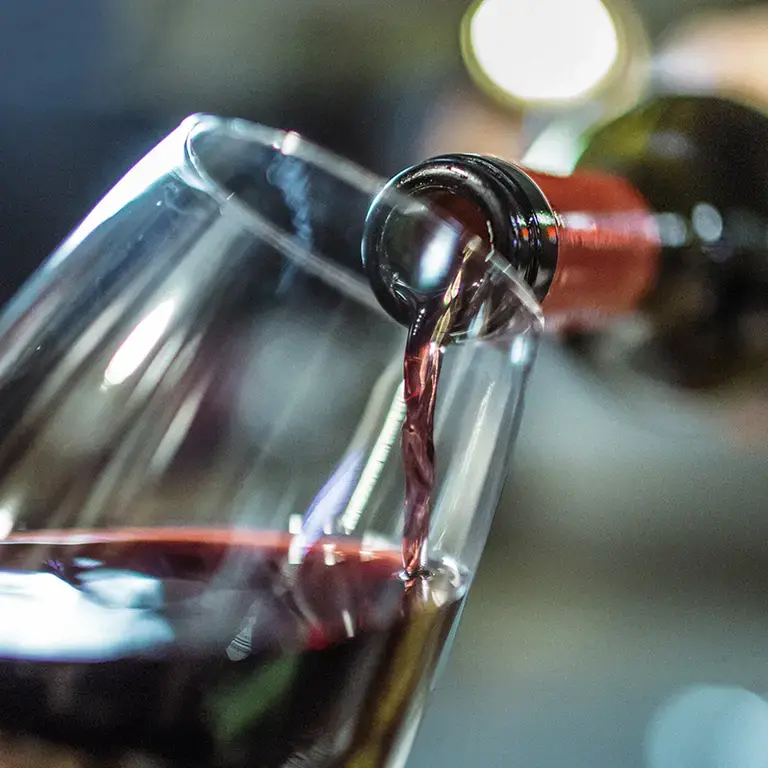 Red wine glass.