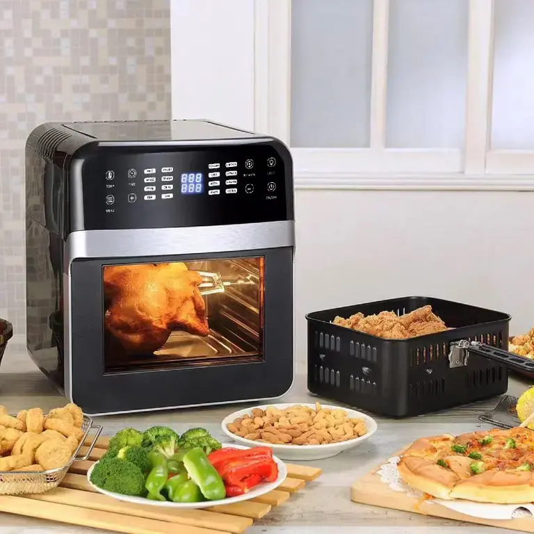 An air fryer and selected foods.