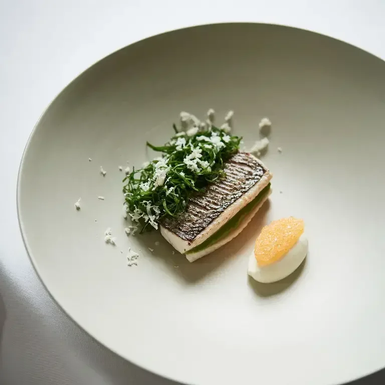 Whitefish and sorrel dish at Memories restaurant