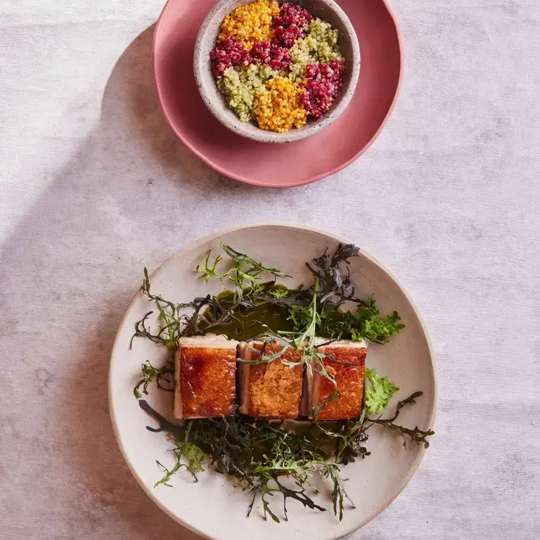 Pork belly confit at Mauka restaurant in Cusco.