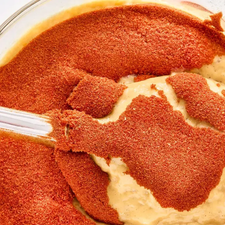 a close up of a spoon dessert